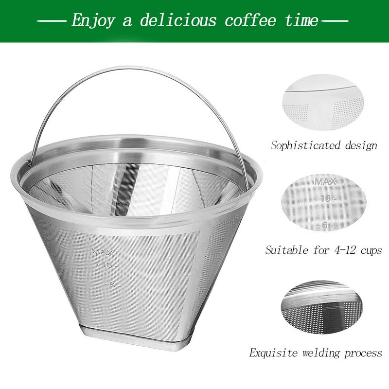 YEOSEN Coffee Filter 4 Cone Coffee Filter Reusable fit for Cuisenart Ninja Hamilton Beach Brewer (Not Applicable to Ninja CE251,Ninja CF200) - Image 2